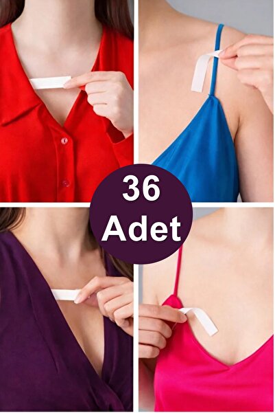 İndirimKap 36 Parça Şeffaf Elbise Sabitleyici Dekolte Takı Kıyafet Sabitleme ...