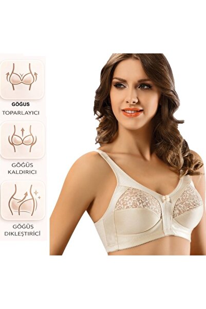 bipamuk Kadın Dantelli İç Giyim Minimiser Toparlayıcı Sütyen Göğüs Küçültücü ...