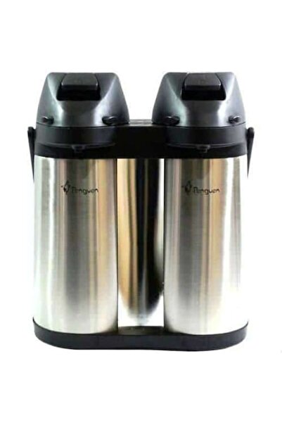 Penguen Stainless Steel Double Pump Thermos 3.8 Liters - 1240XL - Keeps Hot f...