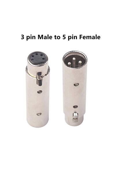 Choice Male 5 pin Female 3 Pin XLR To 5 Pin DMX Metal Cased Converter Audio L...