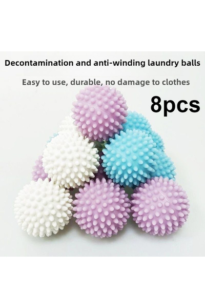 DUTRIEUX مجموعة من 8 كرات غسيل قابلة لإعادة الاستخدام (لون عشوائي) تزيل الوبر...