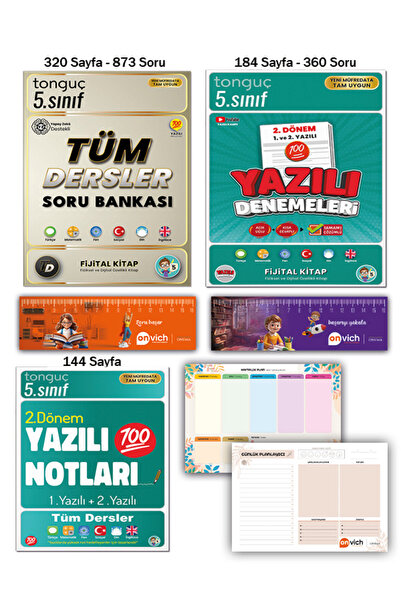 Tonguç Yayınları 5. Sınıf Tüm Dersler Soru Bankası Fijital Kitap - 2. Dönem Y...