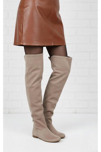 37Numara Cizme de călărie înalte din piele intoarsa bej