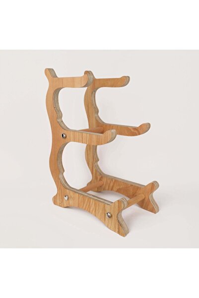 resinwoodliving طقم وعاء سيراميك مع رف خشبي - 3 طبقات