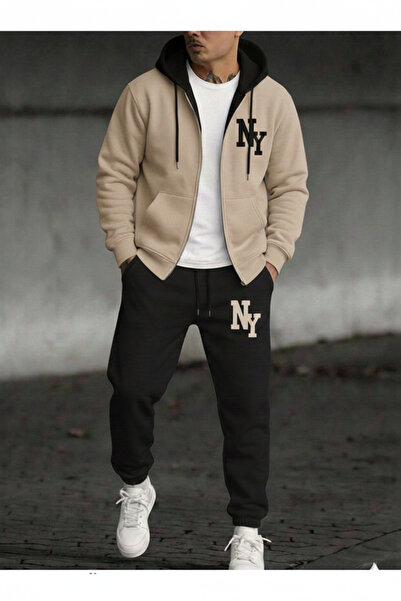 EVIus Double Color Hooded New York Printed Full Winter Inside Complete Fleece...