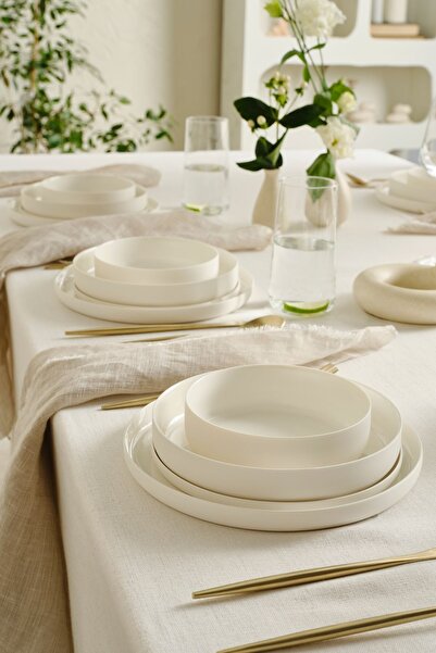 Karaca Earth Collection Finesse 24 Parça 6 Kişilik Yemek Takımı Beyaz