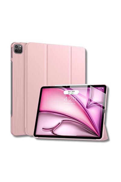 Fuchsia iPad Air 13 inç M2 M3 Çipli 2024 2025 Uyumlu Akıllı Smart Cover Table...