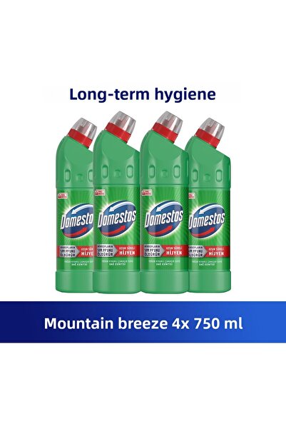 Domestos Bleach Intense Consistency Maximum Hygiene Mountain Breeze 750 ml X4...