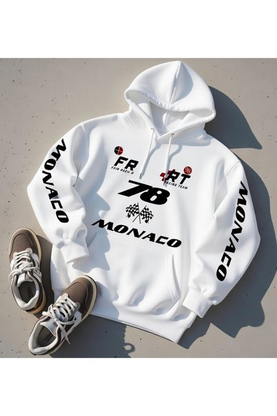 Advantage Racing Monaco Motorsport Oversized Casual Unisex Black Sweatshirt Hoodie