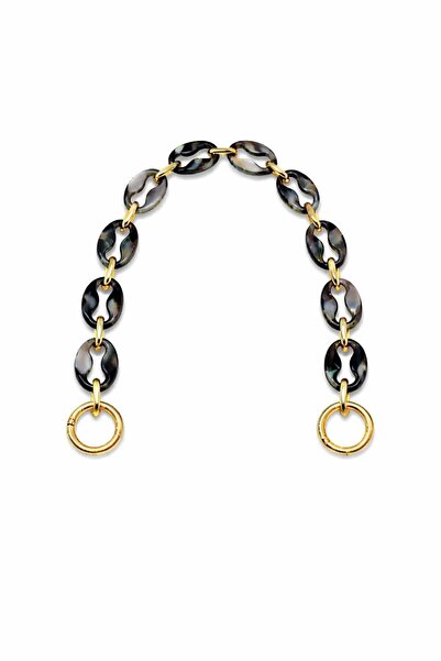 Nildenhobim Modelová taška s akrylovým řetízkem 45 cm – černá se zlatou barvo...