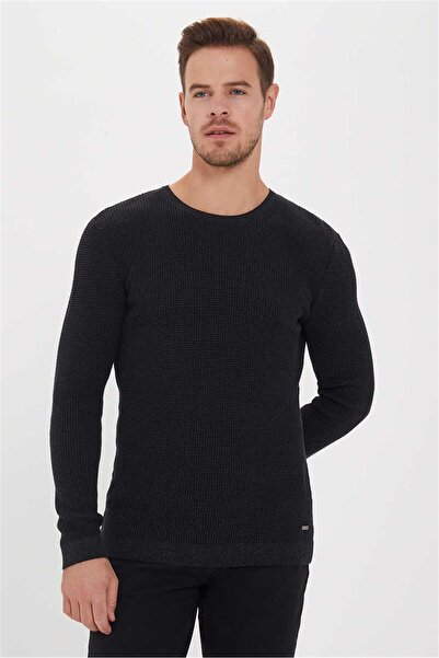 Lee Cooper Trey Men's 100% Cotton Crew Neck Sweater Anthracite