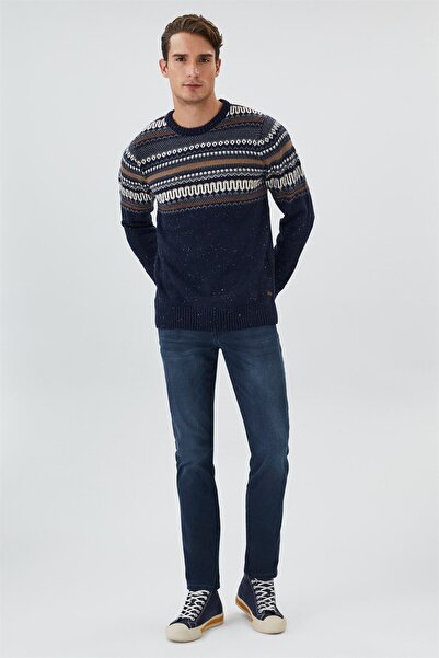 Lee Cooper Darıan men's crew neck sweater - navy blue