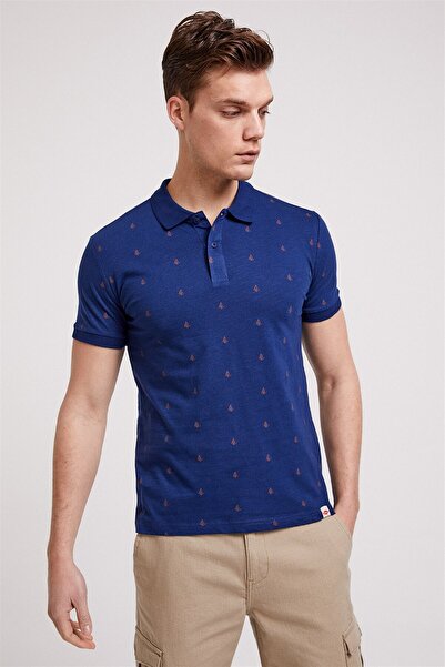 Lee Cooper Sail Erkek %100 Pamuk Polo Yaka T-Shirt İndigo