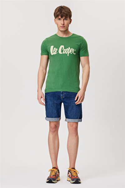 Lee Cooper تي شيرت Londonlogo للرجال مصنوع من القطن بنسبة 100% برقبة دائرية ب...