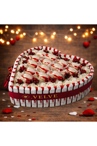 velve Aranjament Bonys,29 trandafiri de spuma, stamine artizanale, praline,ta...