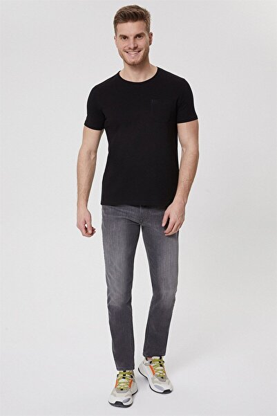Lee Cooper Ανδρικό μπλουζάκι Twingo 100% βαμβακερό με λαιμόκοψη πικέ, μαύρο