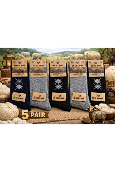 WORTHY SOCKS 5'li Erkek Kışlık Lambswool Yün Çorap