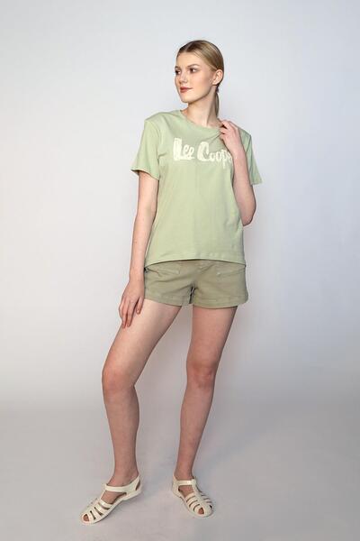 Lee Cooper Londonlogo Women's 100% Cotton O-Neck T-Shirt Light Khaki