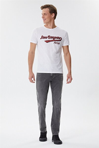 Lee Cooper Hardy Bărbați bumbac 100% guler rotund tricou Alb