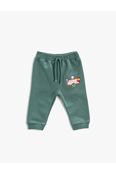 Koton Marvel bedruckte Jogginghose mit Taillengürtel aus lizenziertem Baumwol...