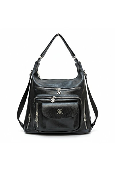 Çanta Trend Polo Of Colors Черна многофункционална черна дамска чанта за гръб...