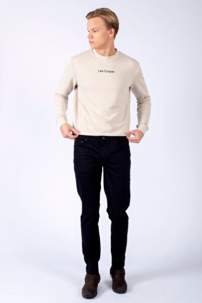 Lee Cooper Jagger regular waist slim fit straight leg black men's pants