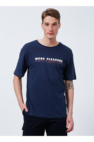 Lee Cooper Sanders Men's 100% Cotton Crew Neck T-Shirt Navy Blue