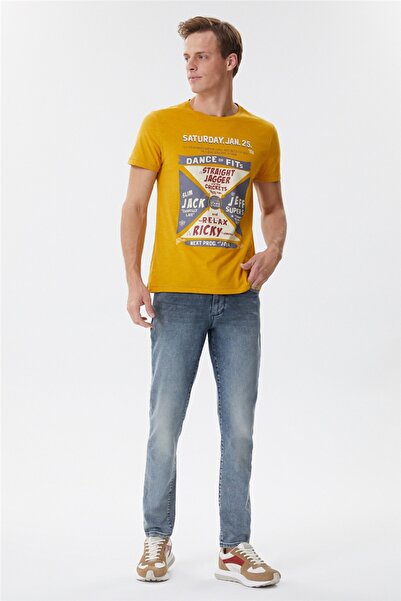 Lee Cooper Kenway Men's 100% Cotton Crew Neck T-Shirt Mustard