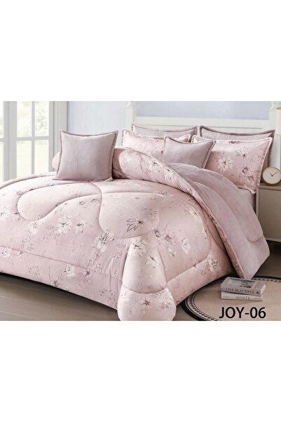 alzawia طقم مفرش 6 قطع نفرين شتوي حشوة مخمل ناعم مع فرو سادة ذو وجهين خامة مخ...