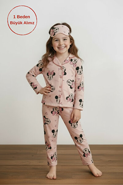 FURYATEX Комплект пижама за момичета с сладък дизайн с герои - с лента за сън...