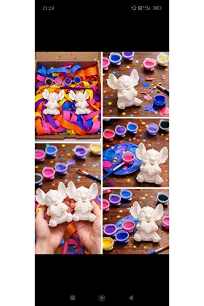 Mynivora Sevgiliye Hediyelik Oyuncak İkili Kalpli Biblo Boyama Seti / 4 Renk ...