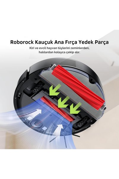 Asgard Grup ROBOROCK Q7 , Q7+ , Q7 MAX , Q7 MAX+ Uyumlu 2 Ana Fırça 2 Yan Fırça 2 Filtre 2 Mop 1 Deterjan