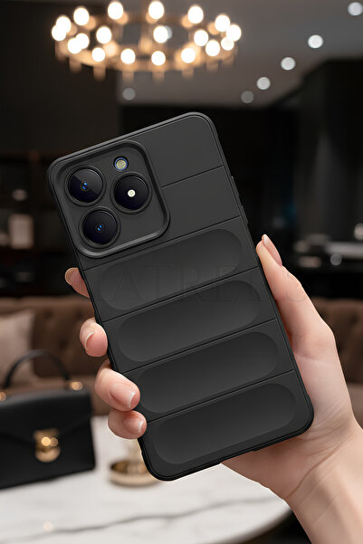 Hatreds Realme C61 Kılıf Esnek TPU Oyuklu Yüzey Tasarımlı Kamera Koruma Çıkın...