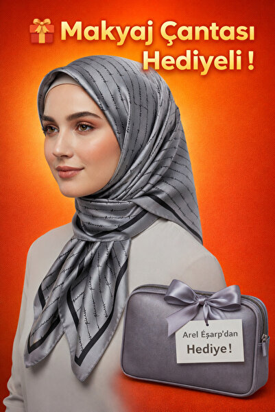 Picasso وشاح كريستالي رمادي بمظهر حريري – تصميم أنيق من التويل 90×90