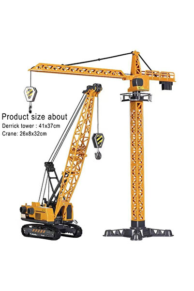 Choice Yellow 2 PCS Engineering Diecast Tower Crane Construction Model Vehicl...