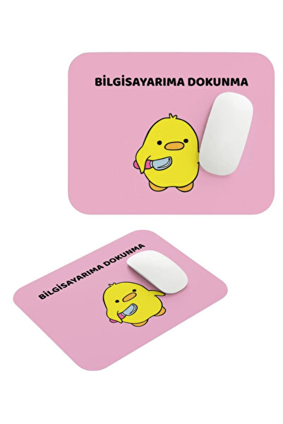 Home "Bilgisayarıma Dokunma" Komik Mouse Pad – Sevimli Karakterli, Mizahi Tas...
