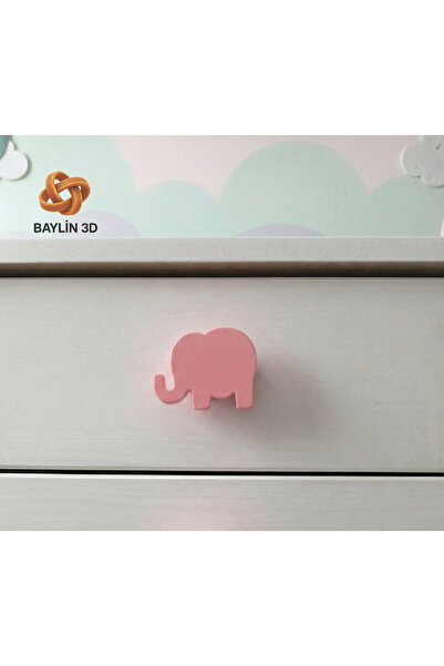 Baylin3D مقبض خزانة على شكل فيل - لغرفة الأطفال، عصري وأنيق - فردي (يشمل برغي...