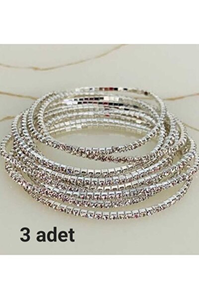 Bujiteri سوار رفيع لامع من حجر الزركون الفضي المرن