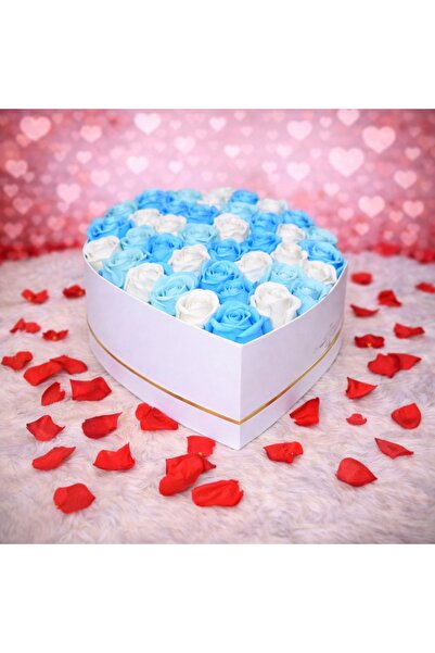 velve Aranjament floral Fiory Absolute cutie inima trandafiri sapun, albastru...