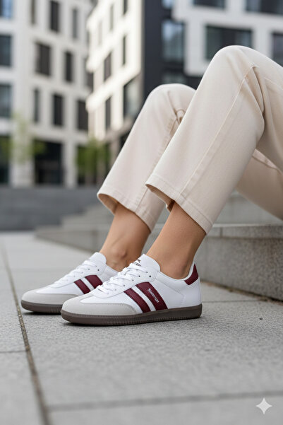 Slazenger India Women's Men's Unisex White / Burgundy Sneaker Casual Sports S...