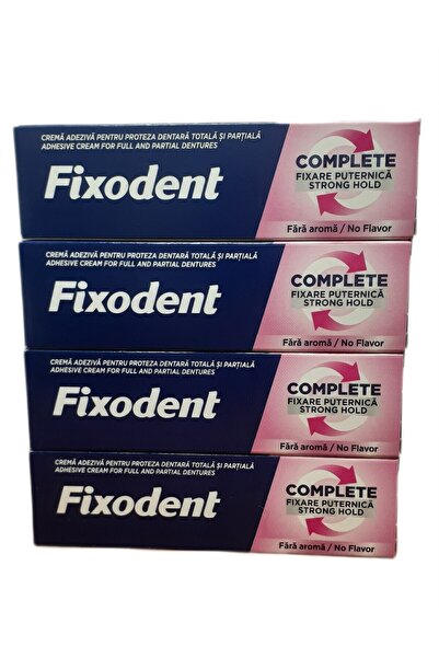 Fixodent COMPLETE PROTEZ YAPIŞTIRICI KREM GÜÇLÜ TUTUŞ 47 GR AROMASIZ X 4 ADET