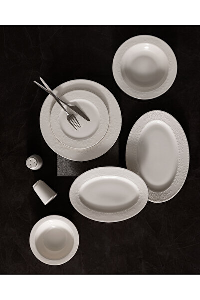 Madame Coco Odette 6 Kişilik 28 Parça Yemek Takımı - Beyaz/Silver