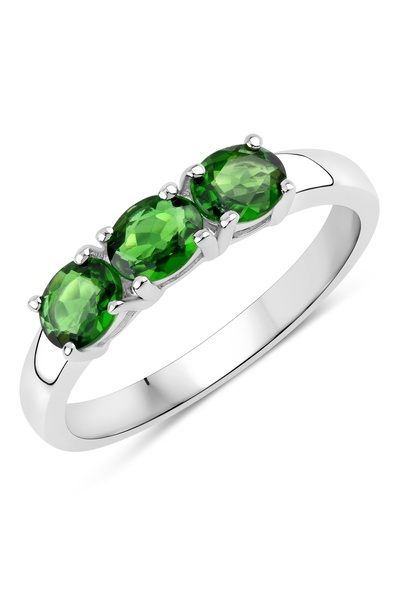 Rafaela Donata Edelsteinring Ring Sterling Silber Chromdiopsid grün