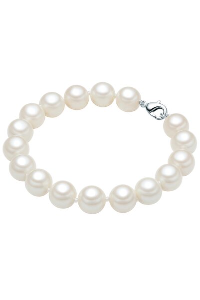Generic Brand Perlenarmband Armband Sterling Silber Muschelkernperle weiß