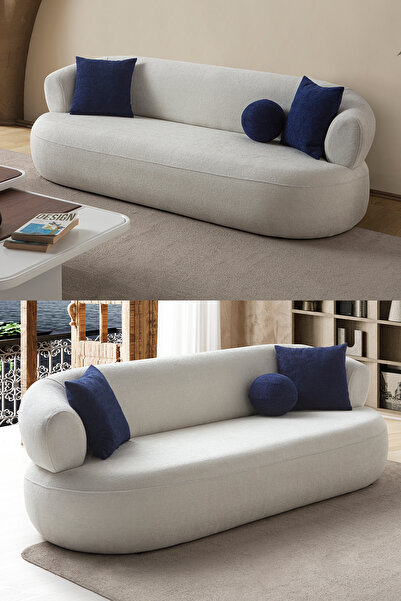 Eymense Roma Üçlü Koltuk Beyaz