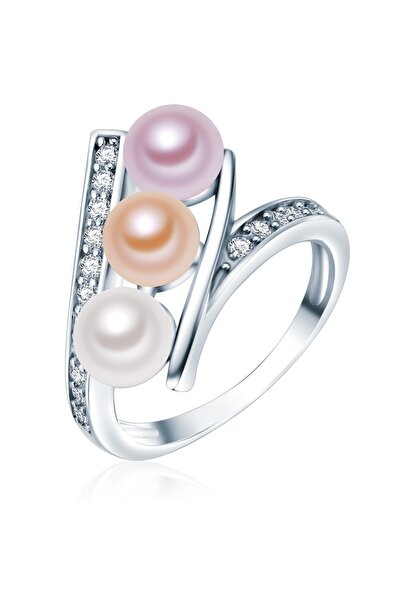 Valero Pearls Perlenring Ring Sterling Silber Süßwasser-Zuchtperle multicolor...