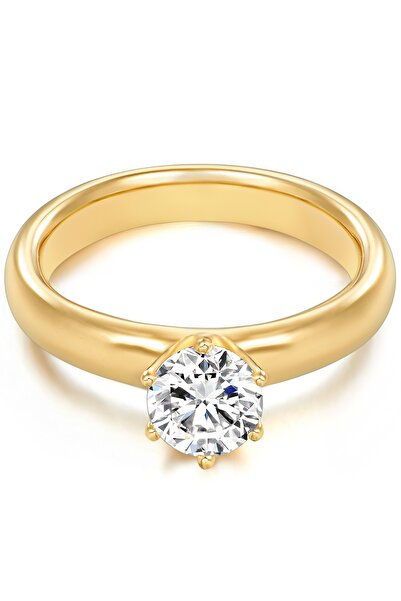 Trilani Silberring Ring Sterling Silber gelbgold Zirkonia weiß
