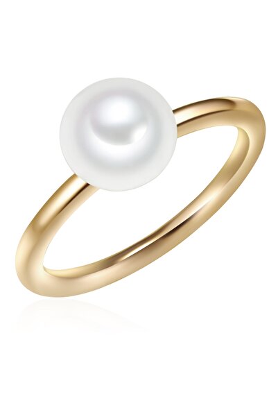 Valero Pearls Silberring Ring Sterling Silber gelbgold Süßwasser-Zuchtperle weiß