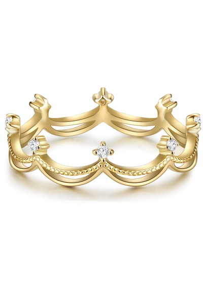 Glanzstücke München Silberring Ring Sterling Silber gelbgold Zirkonia weiß