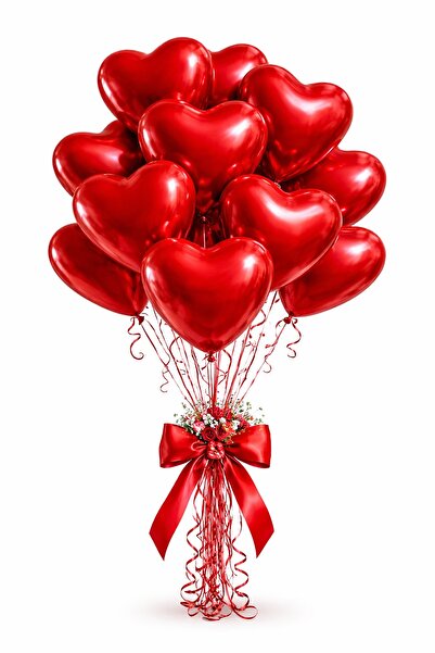 BeySüS Kalpli Kırmızı Lateks Balon 10 Adet